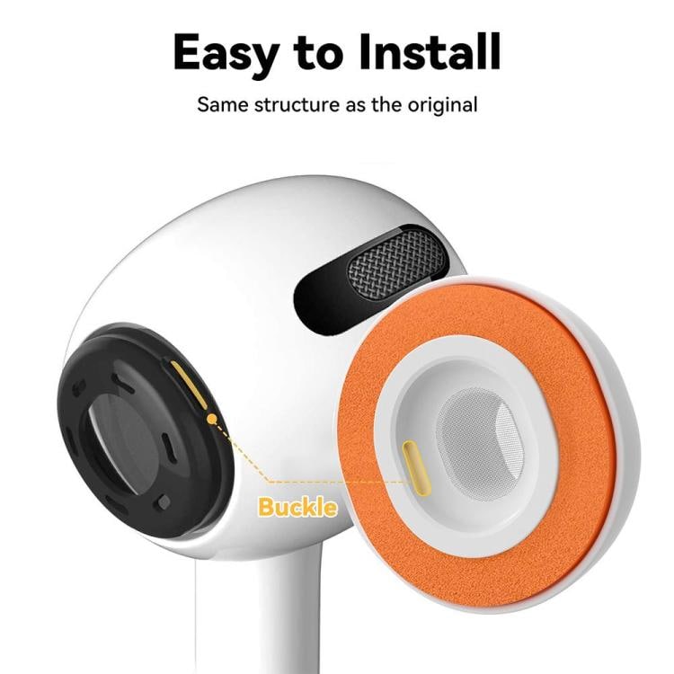 Silikonepuder til AirPods Pro 1/2 Størrelse: XS/S/M/L - Hvid/Orange