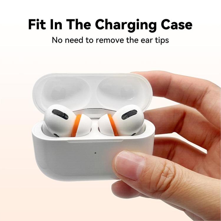 Silikonepuder til AirPods Pro 1/2 Størrelse: XS/S/M/L - Hvid/Orange