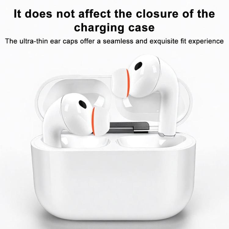 Silikonepuder til AirPods Pro 3 størrelse XS/S/M/L - Hvid/Orange