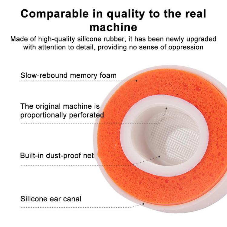 Silikonepuder til AirPods Pro 3 størrelse XS/S/M/L - Hvid/Orange