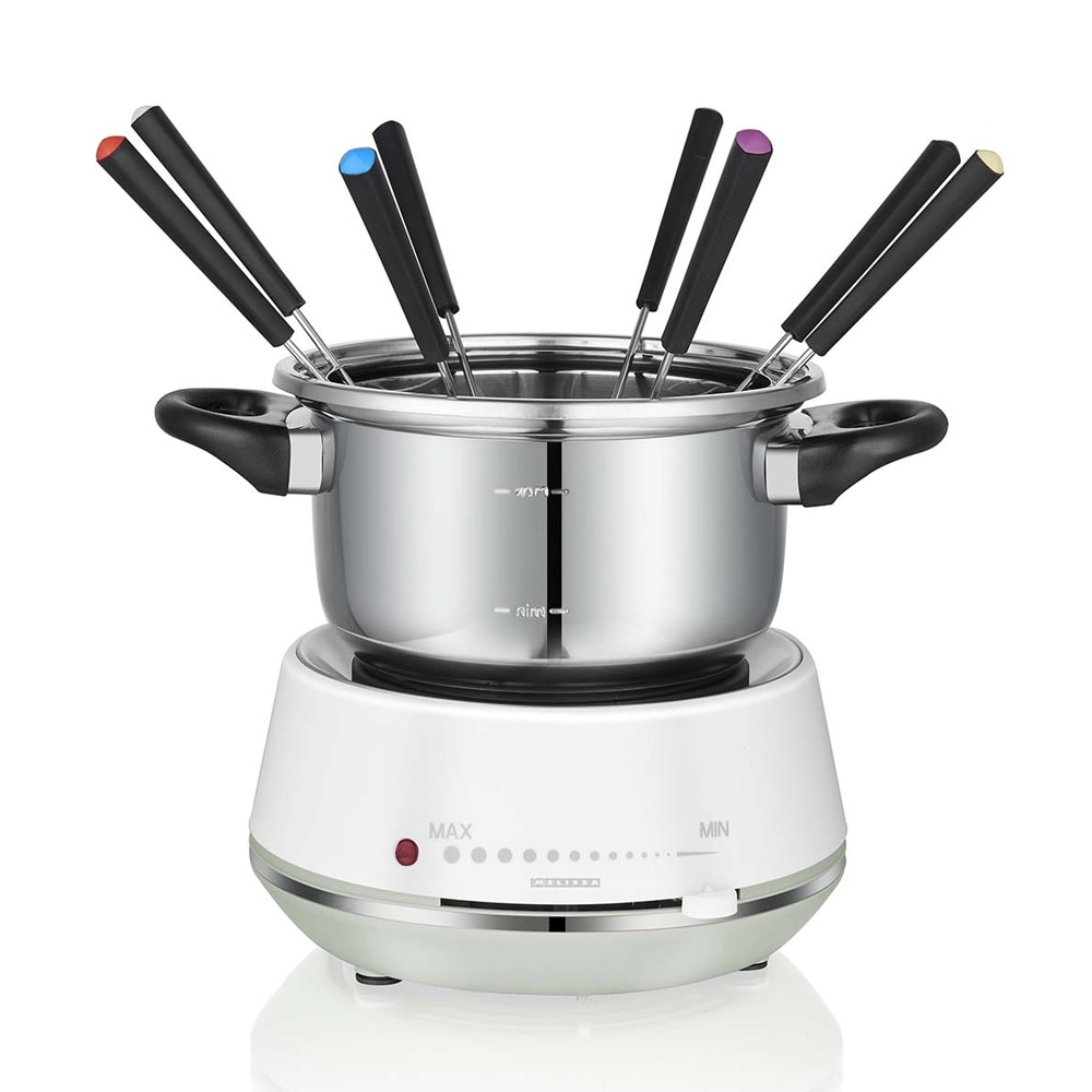 Melissa elektrisk fonduegryde 2 L 1200 W – rustfrit stål/hvid