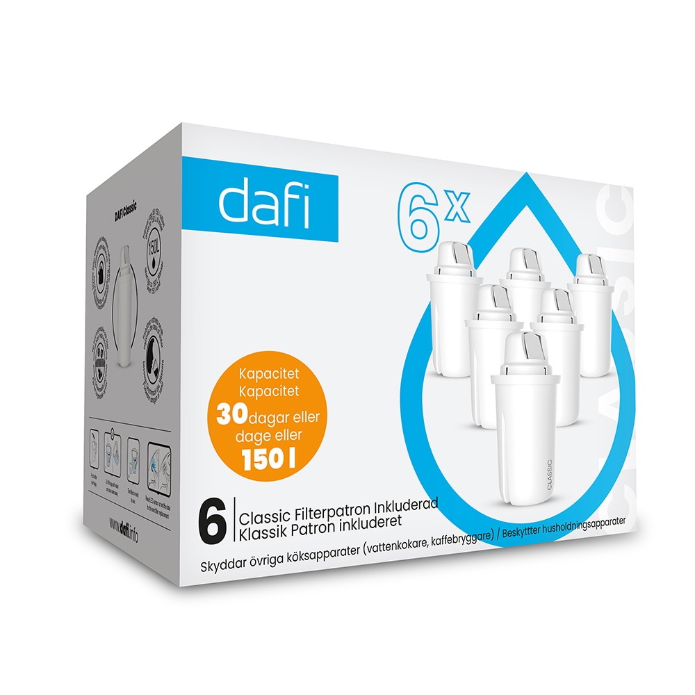 Dafi Classic filterpatroner til Dafi-vandkande, 6-pak