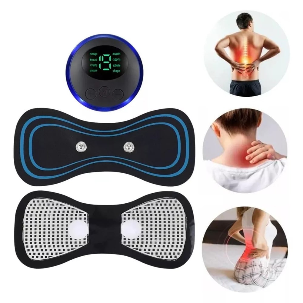 EMS Nakke- og rygmassage med elektrostimulering og genopladeligt batteri