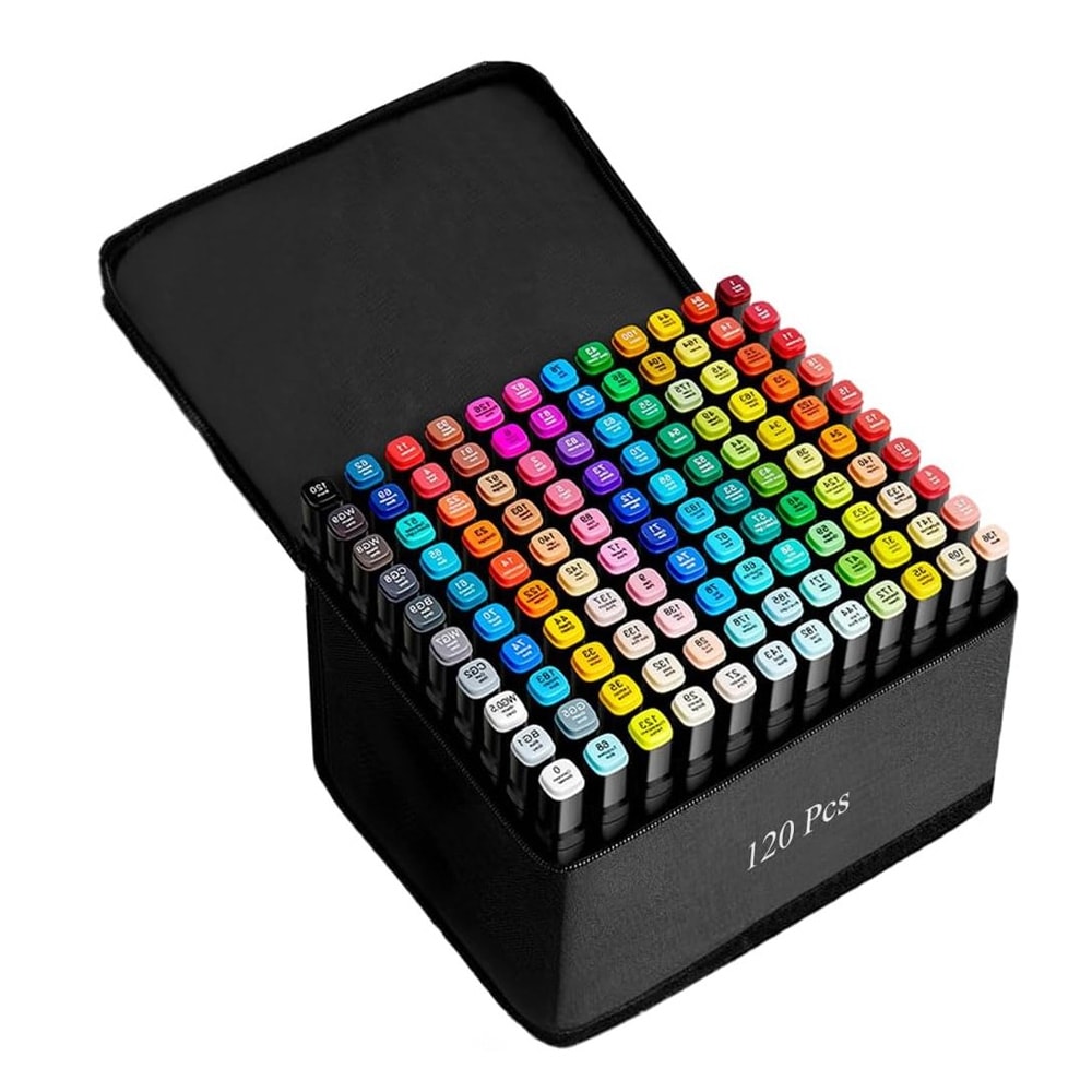 120 alkoholbaserede tuscher / Alkoholtuscher / Farvemarkere