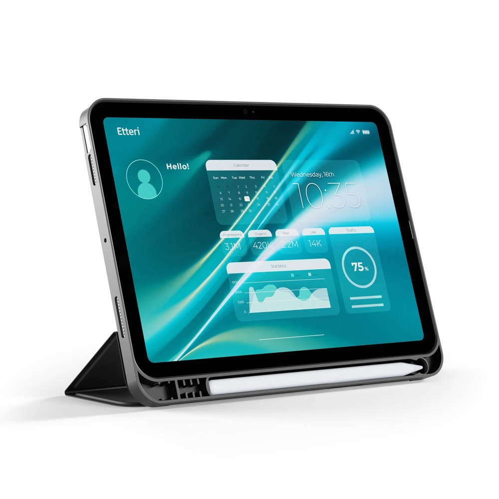 Etteri Tri-Fold cover til Samsung Galaxy Tab A9 8,7" (2023) – Sort