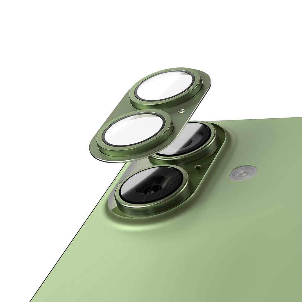 Etteri kamerabeskyttelse til iPhone 17 – 9H linsebeskytter / kameradæksel – grøn