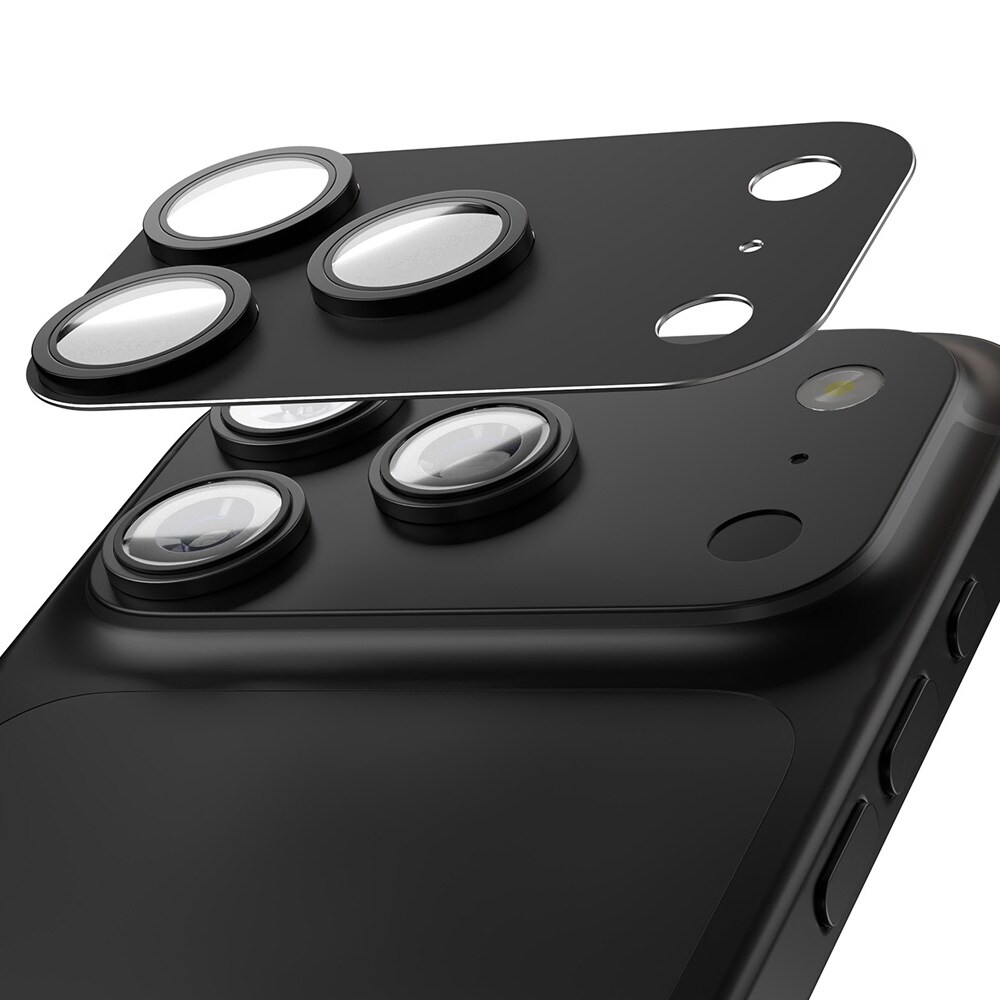 Etteri kamerabeskyttelse til iPhone 17 Pro – 9H linsebeskytter / kameradæksel – sort