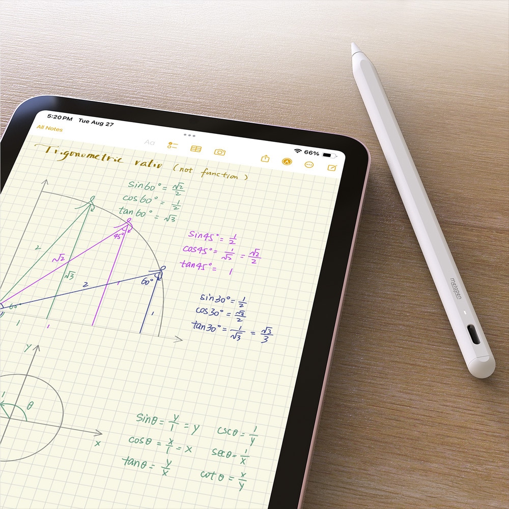 Metapen Pencil A8 iPad-pen / stylus – hurtigopladning via USB-C og magnetisk fastgørelse – hvid