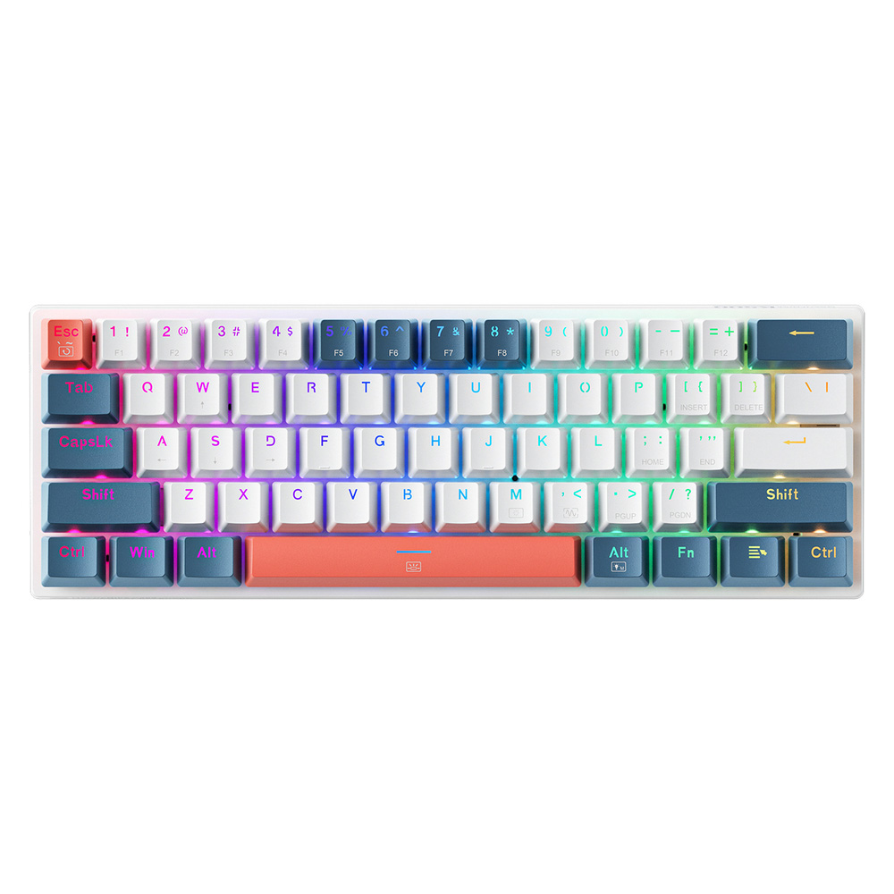 Machenike K500-B61 60 % mekanisk tastatur / Gamingtastatur – hvid/blå