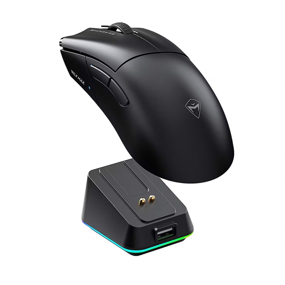 Machenike L8 Max trådløs gamingmus med 26.000 DPI og opladningsstation