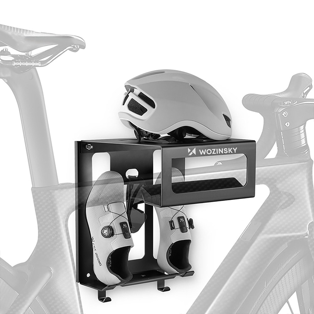 Cykelholder med opbevaring af sko og hjelm - Svart