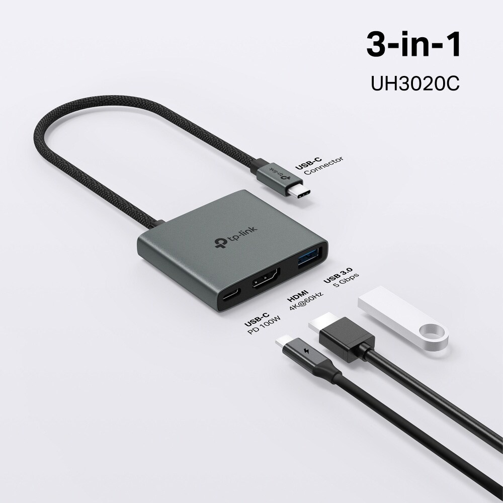 TP-Link UH3020C USB-C Hub med HDMI 4K og USB 3.2 Gen 1