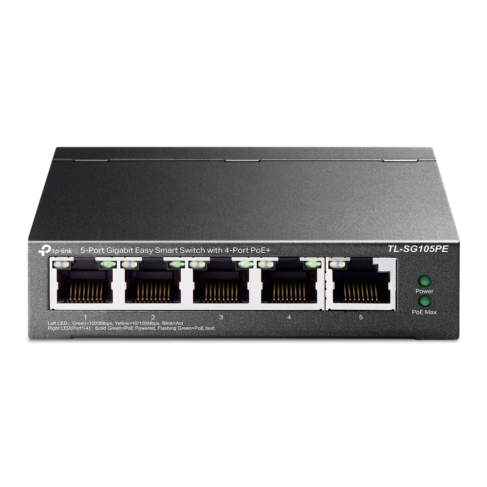 TP-LINK TL-SG105PE 5-Port Gigabit Easy Smart PoE+ Switch 65 W