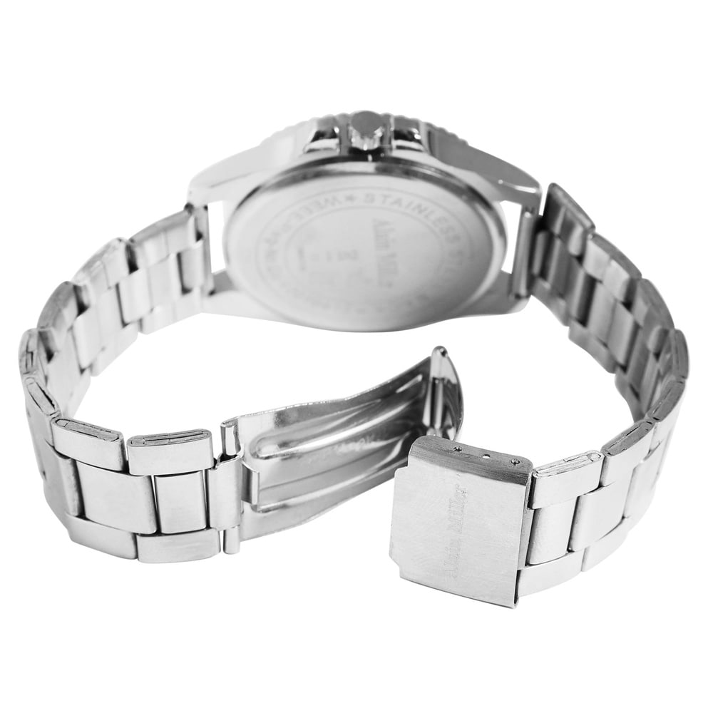 Alain Miller Herreur 39 mm med grøn urskive og stållænke – Sølv/grøn