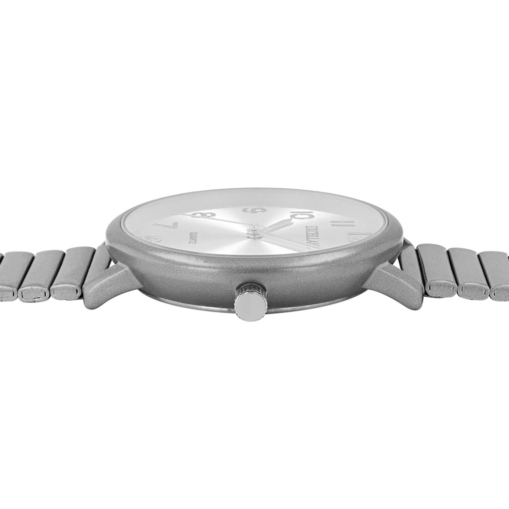 Excellanc Dameur med stållænke / armbåndsur – sølv/hvid