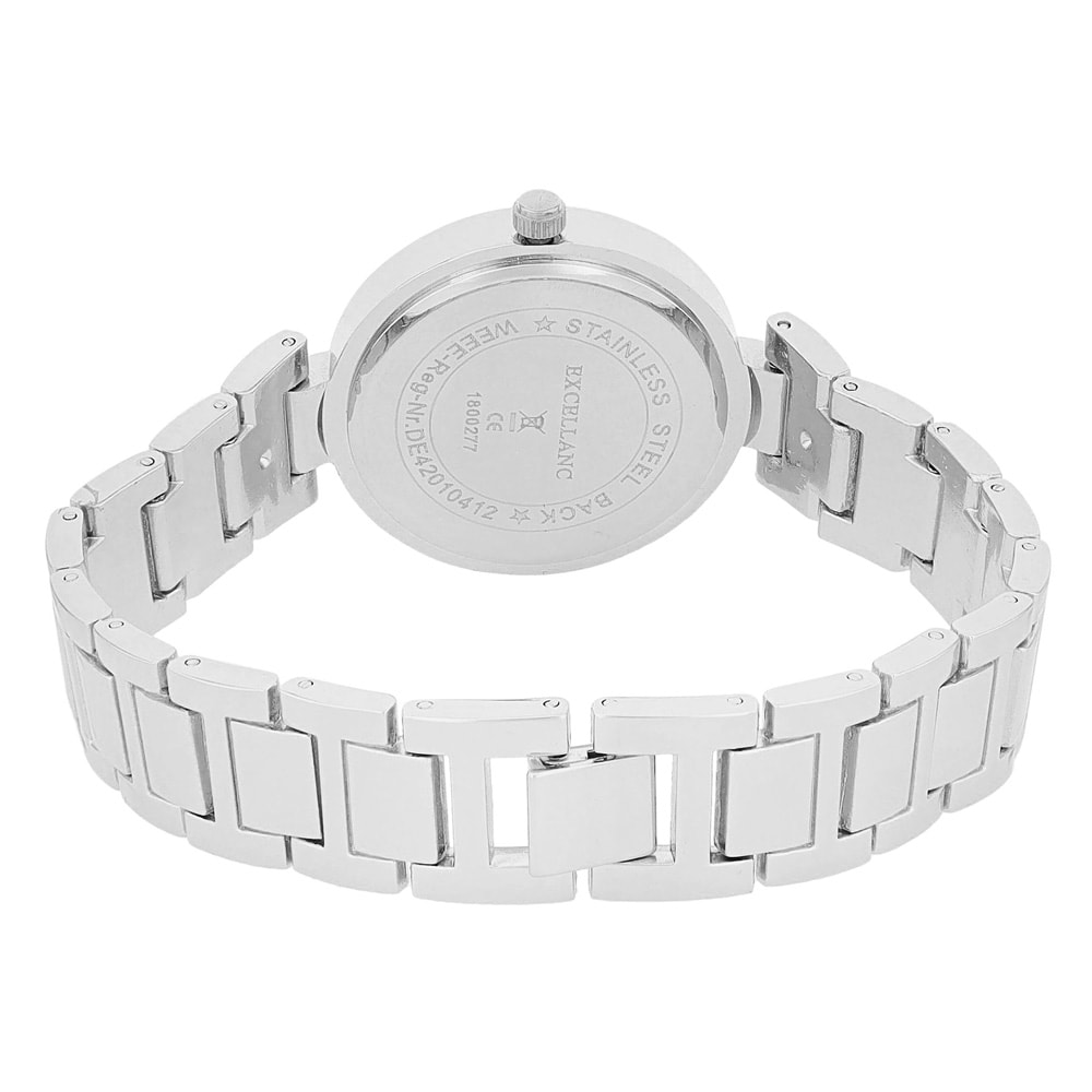 Excellanc Dameur med metallænke / Armbåndsur – sølv/hvid