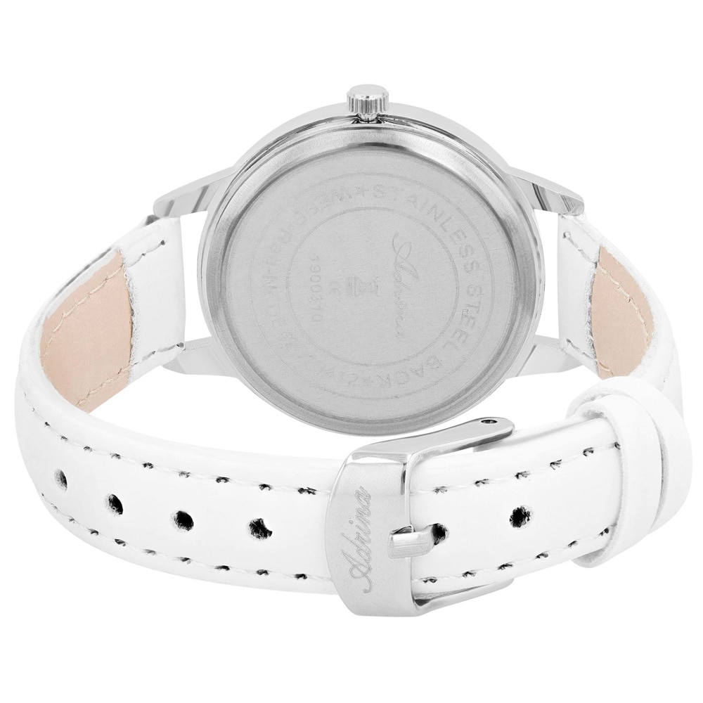 Adrina Dameur med kunstlæderrem / armbåndsur / ur – hvid