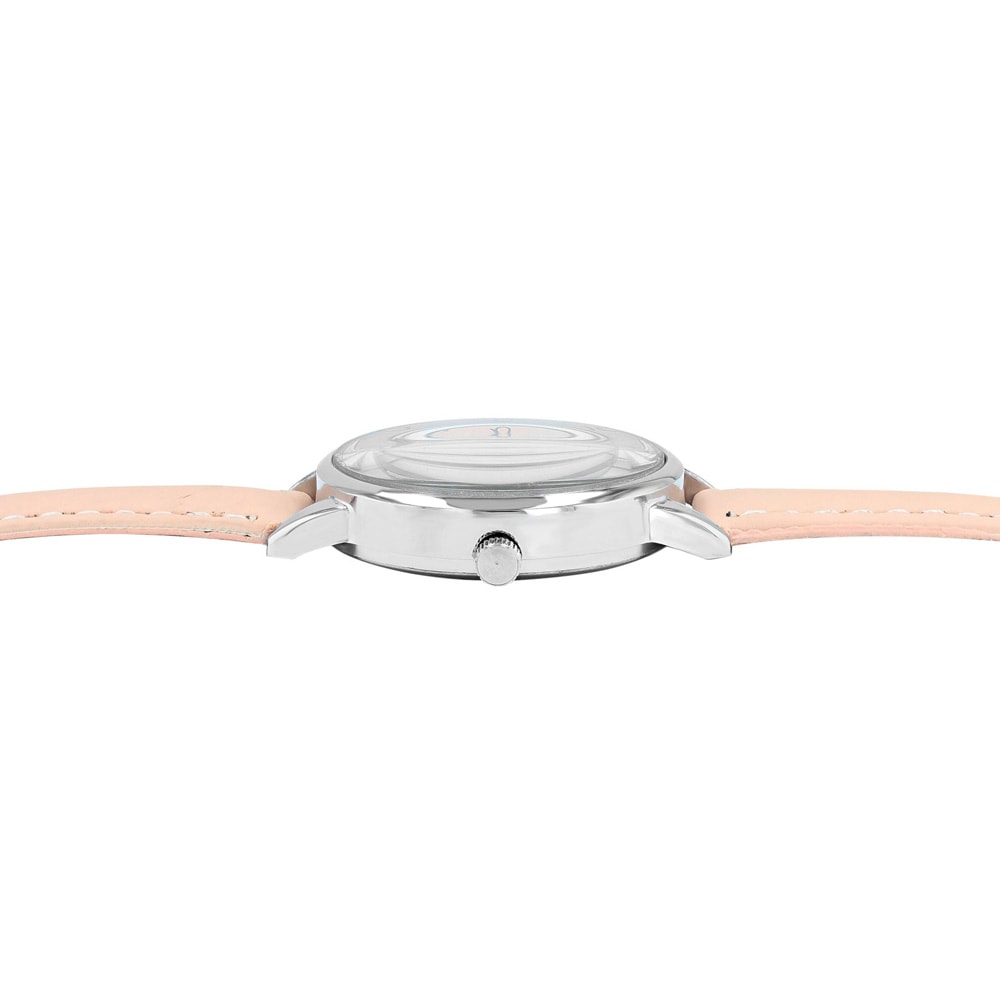 Adrina Dameur med kunstlæderrem / armbåndsur / ur – pink/hvid