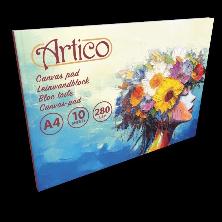 ARTICO lærredsblok A4 – lærredspapir / Canvas Pad 280 g/m² – 10 ark