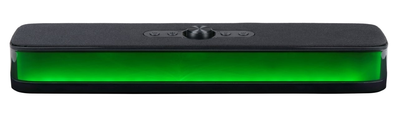 Bluetooth-soundbar med RGB LED / kompakt højttaler med lyseffekt / trådløs soundbar til musik, film og gaming