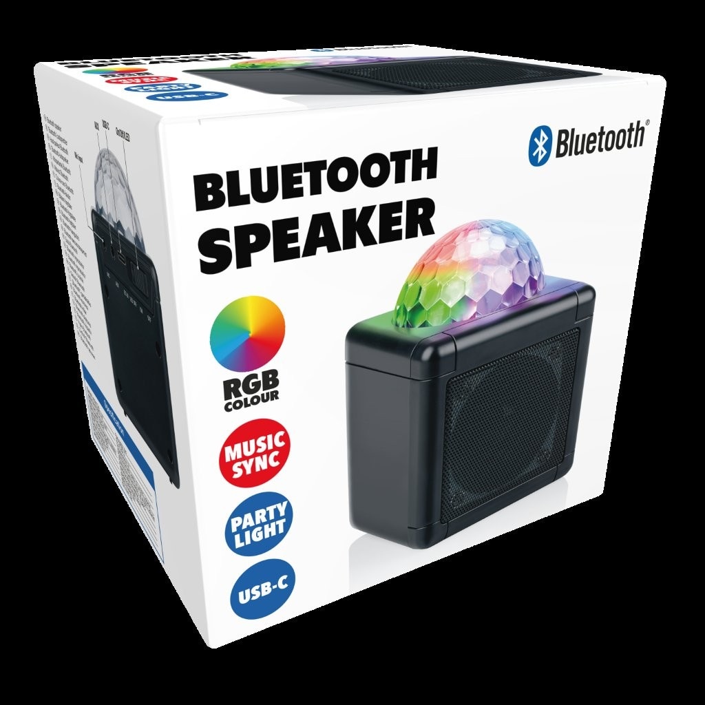 Bluetooth-højttaler med LED-festlys / Bluetooth-højttaler diskokugle RGB / bærbar festhøjttaler