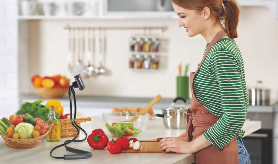 Grundig fleksibel nakkeholder til mobiltelefon / mobiltelefonholder til nakke 360° / justerbar smartphoneholder