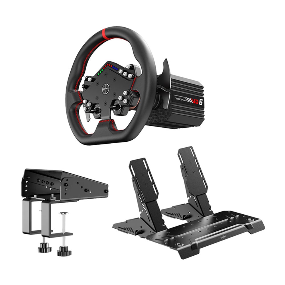 PXN VD6 DBT racersimulatorsæt / Direct Drive rat og pedaler til pc / racerrat med force feedback