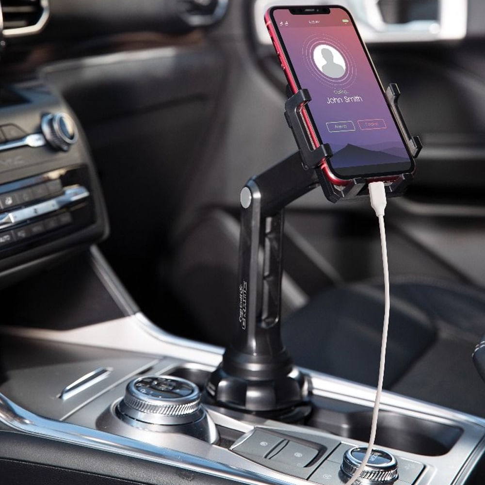 Mobiltelefonholder / telefonholder / holder til bilens kopholder med 360° rotation