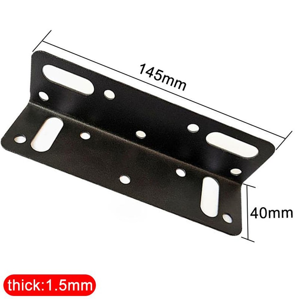 Vinkeljern 145x40mm til møbler 10-pak - Svart / hjørnebeslag metal / L-beslag til møbler
