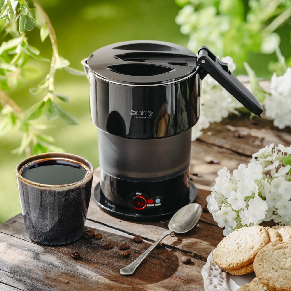 600 W sammenklappelig rejsekedel 0,6 L – Bærbar kedel til rejser og camping