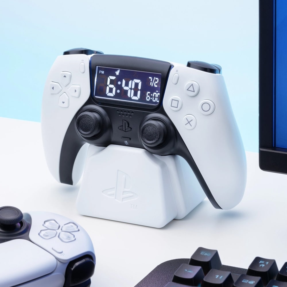 Paladone PlayStation-vækkeur i DualSense-design - digitalt vækkeur