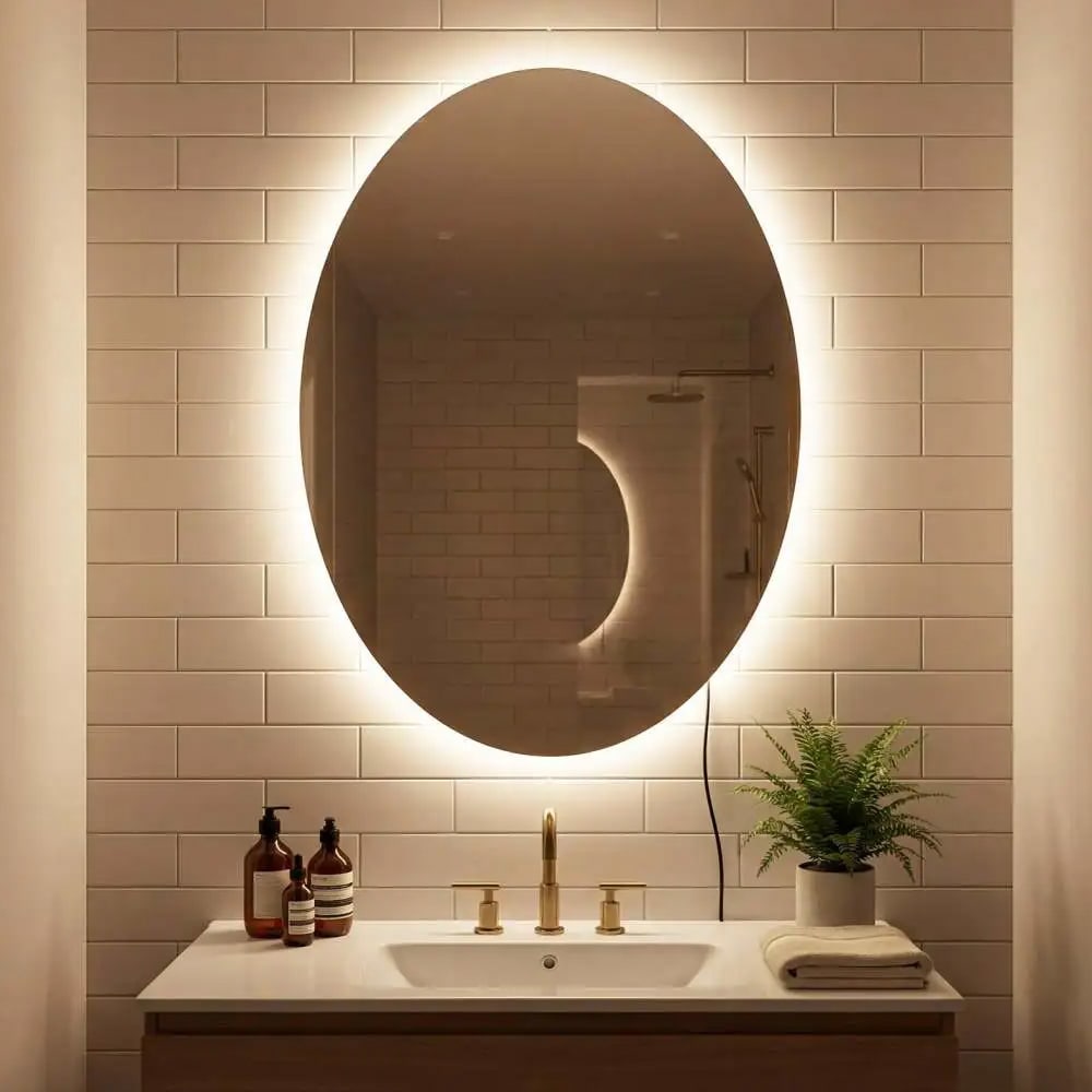 Badeværelsesspejl / LED-spejl med lysdæmper / Vægspejl – 70 x 50 cm