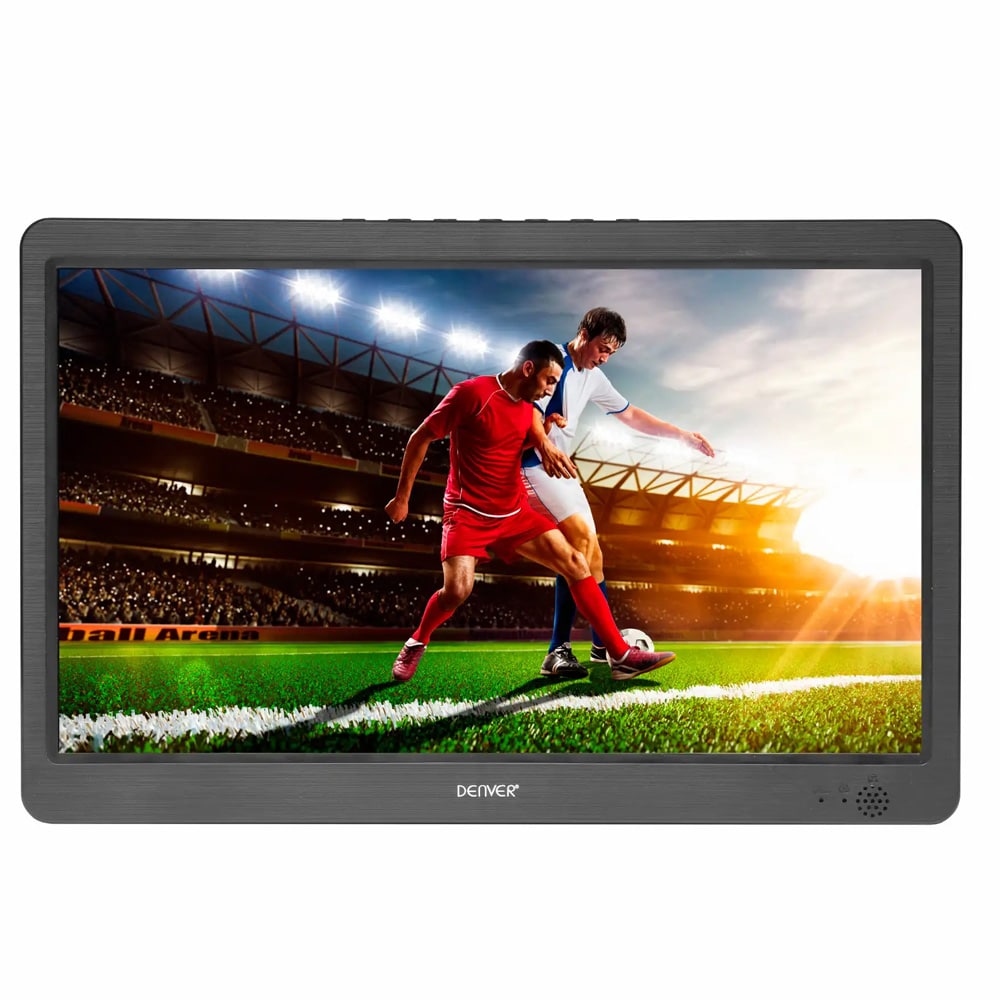 Denver 10,1" digitalt LED-tv med DVB-T2 og 12V biladapter til bil / autocamper & campingvogn / lille tv med batteri
