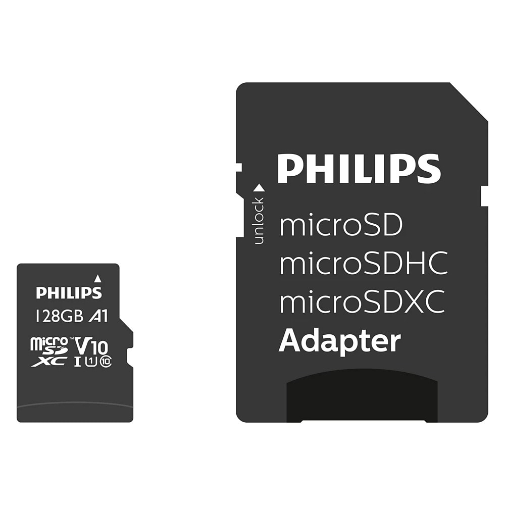 Philips 128 GB microSDXC Class 10 UHS-I U1 hukommelseskort / microSD-kort / hukommelseskort til smartphone kamera tablet