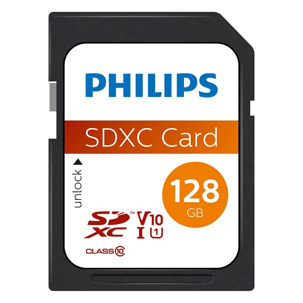 Philips 128 GB SDXC Class 10-hukommelseskort / SDXC-kort / SD-hukommelseskort til kameracomputer