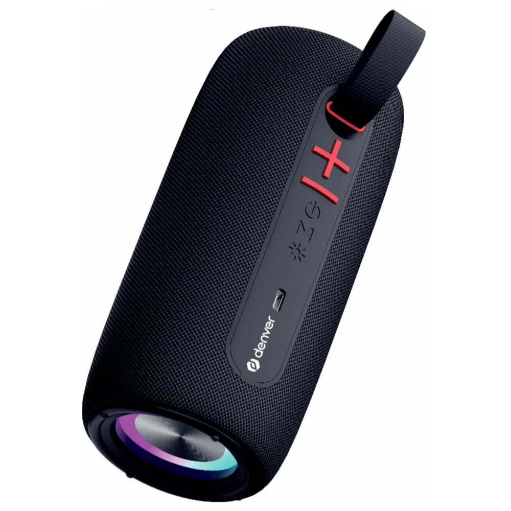 Denver Bluetooth-højttaler med LED / trådløs højttaler med RGB-lys / bærbar Bluetooth-højttaler
