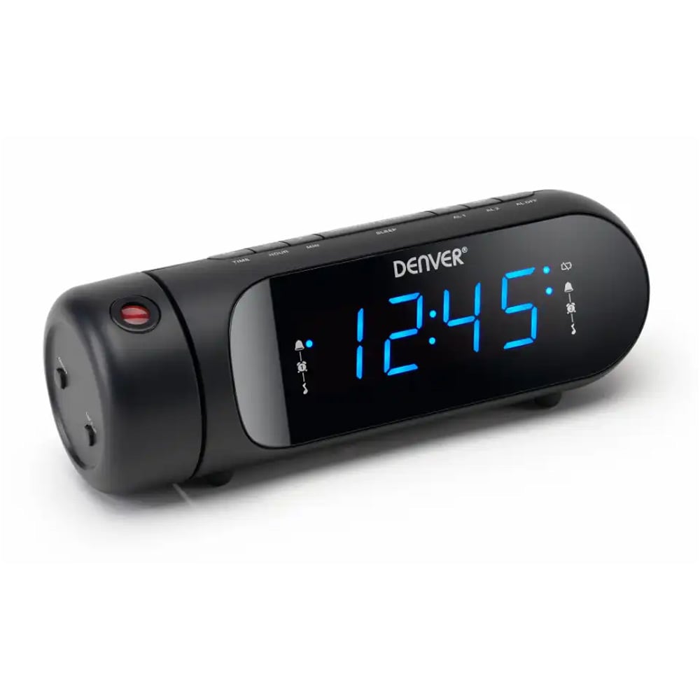 Denver clock radio med projektion / vækkeur med projektor / digital clock radio FM