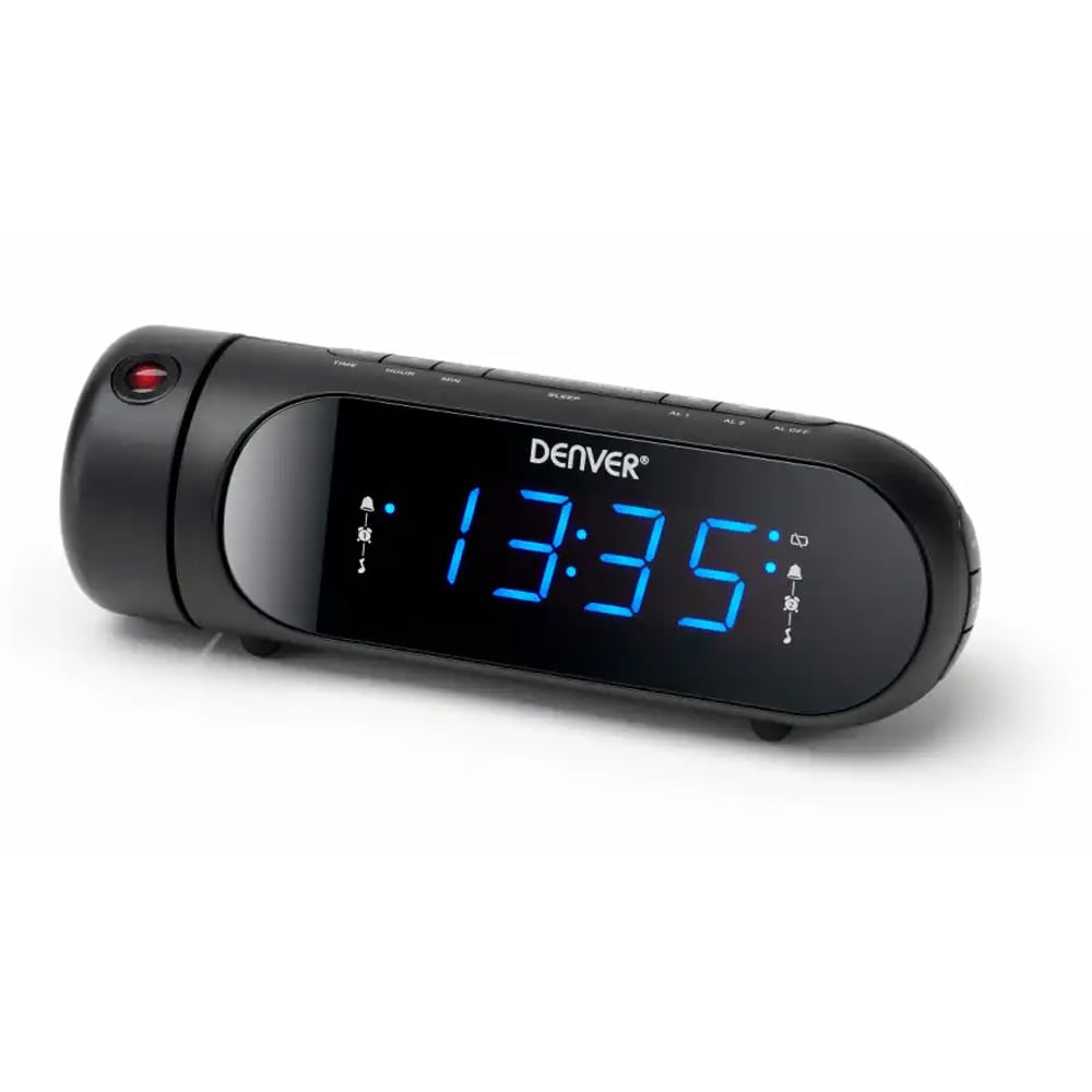 Denver clock radio med projektion / vækkeur med projektor / digital clock radio FM