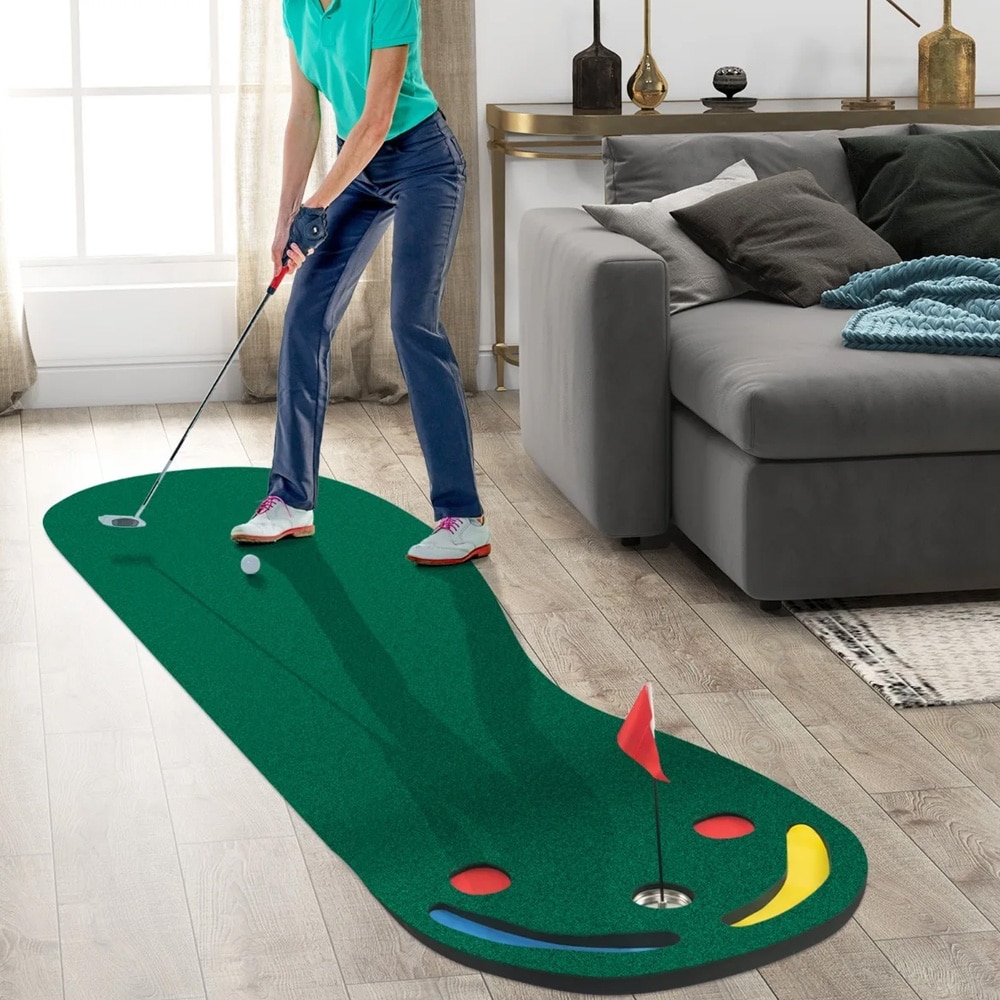 Golf Putting Green 3 m – puttingmåtte med 3 huller til inde- og udendørs brug