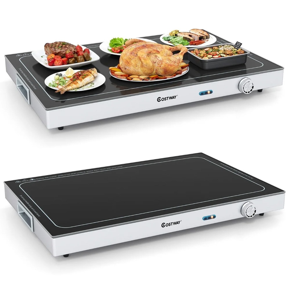 Elektrisk varmeplade 50x29cm med justerbar temperatur / varmebakke / varmholdningsplade