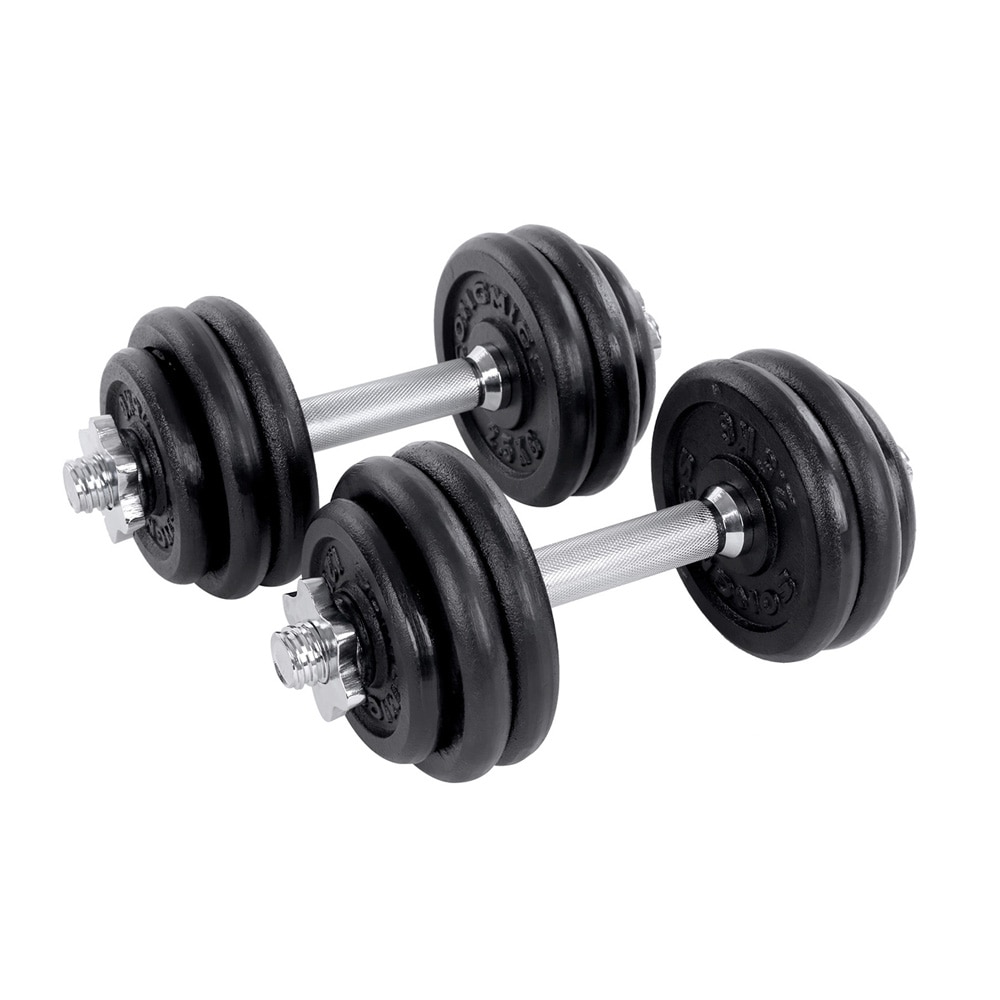 Håndvægte 15 kg 2-pak justerbar / håndvægtsæt med vægtskiver / styrketræning støbejern skridsikkert greb