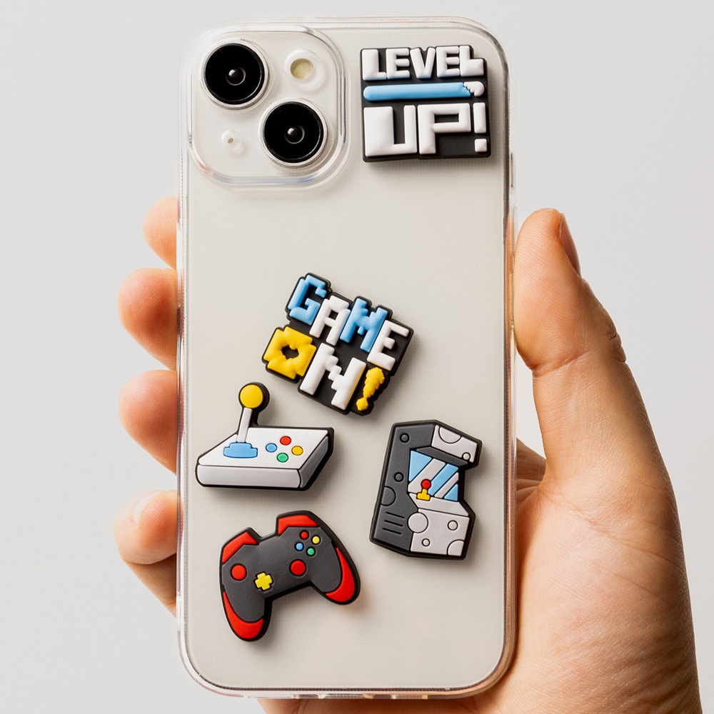 Sticker 3D GameOn 5-pak – gamingklistermærker / 3D-klistermærker til mobilcover og laptop