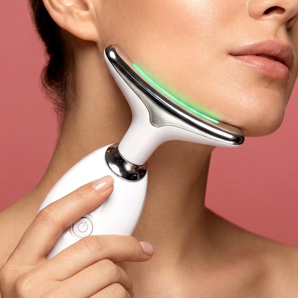 EMS-ansigtsmassage med LED-lysterapi – massageapparat / liftingapparat / hudplejeapparat