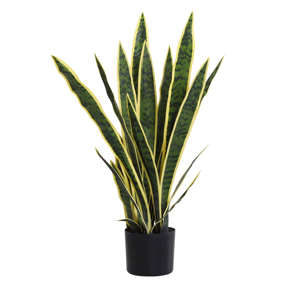 Kunstig svigermors skarpe tunge i potte 77 cm / kunstig grøn plante / vedligeholdelsesfri indretningsplante