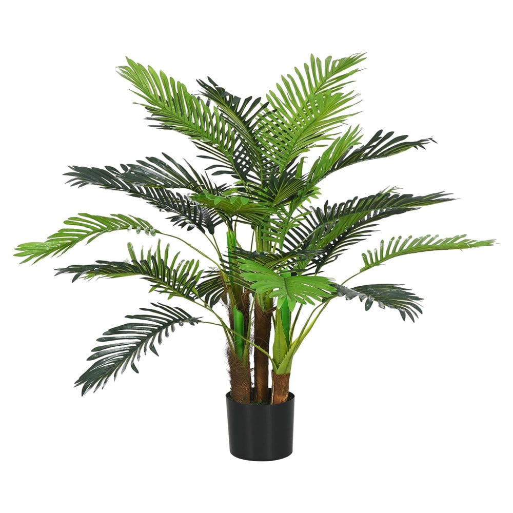 Kunstig palme i krukke 100 cm / dekorativ kunstplante / palmetræ til indendørs og udendørs brug