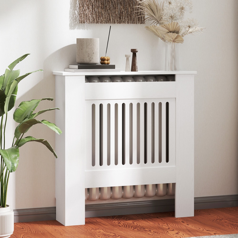 Element cover - hvid radiatorskjuler 79x19x81cm med hylde