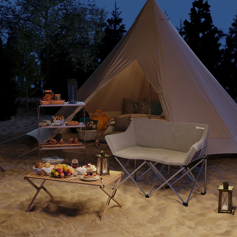 Campingsofa - 2-personers campingstol / sammenklappelig udendørs sofa til camping