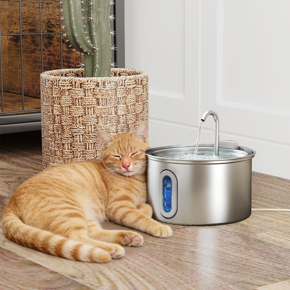 Drikkefontæne til kæledyr 2,5 L - vandfontæne / dyrefontæne / vanddispenser til kat og hund