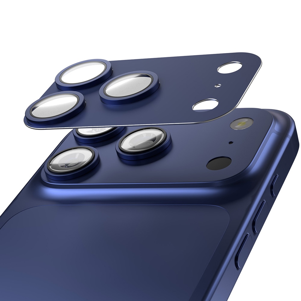 Etteri kameradæksel til iPhone 17 Pro Max - Blå / kameralinsedæksel aluminium / linsedæksel 9H glas