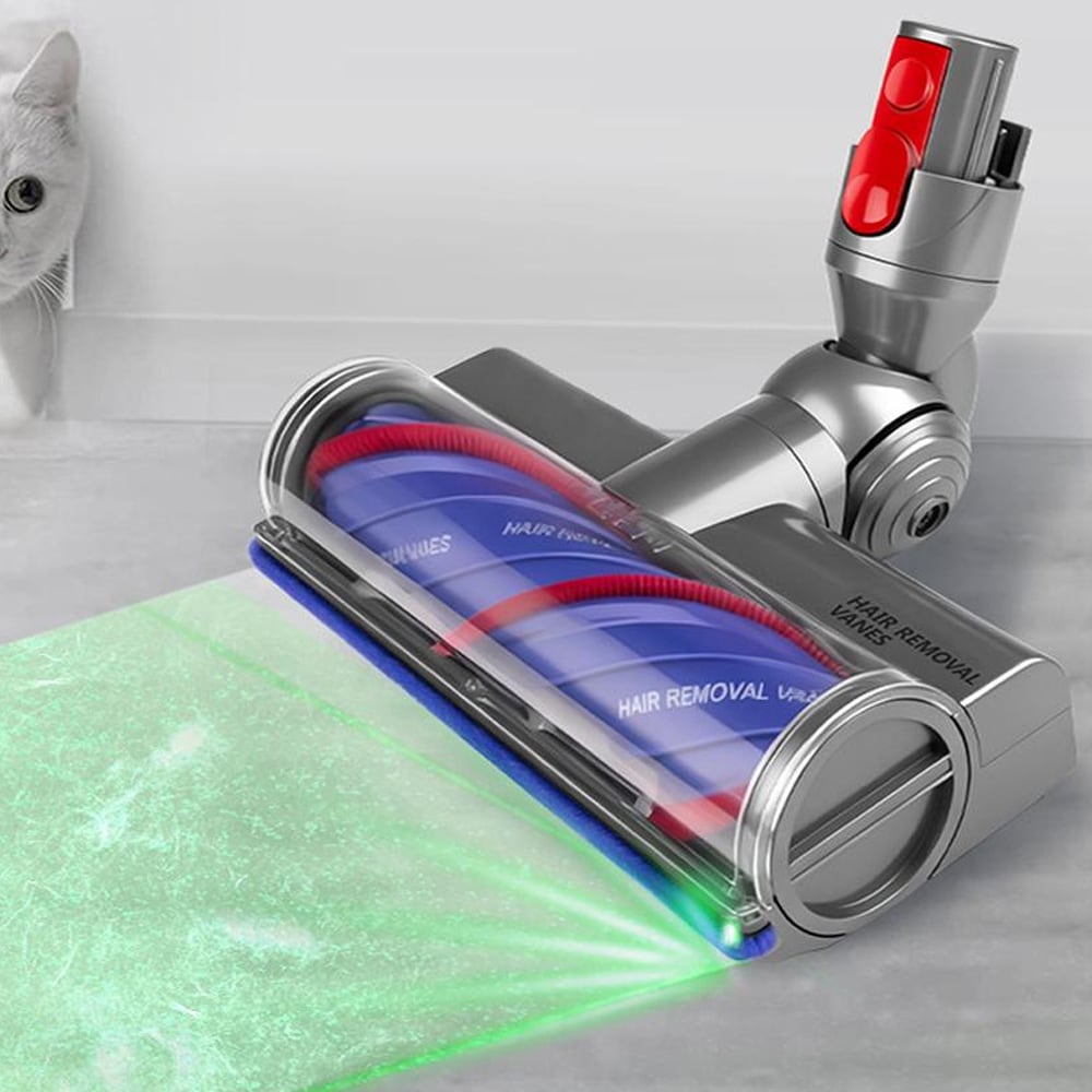 Støvsugermundstykke med LED til Dyson V7/V8/V10/V11/V15 / motoriseret gulvmundstykke – Grå